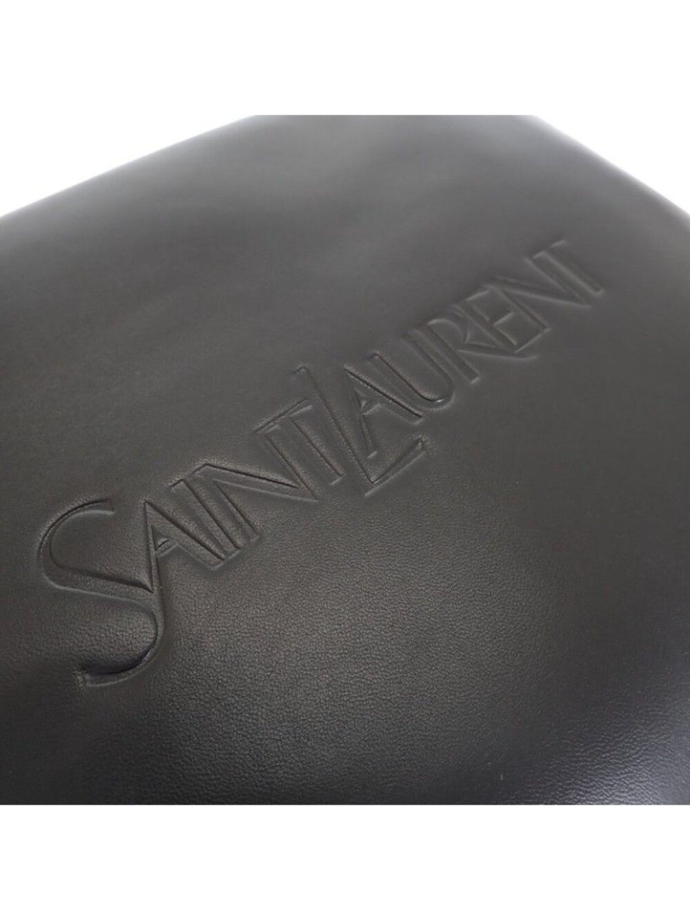 Saint Laurent Large Puffy Pouch Clutch Lambskin Black Silver - Picture 8 of 14